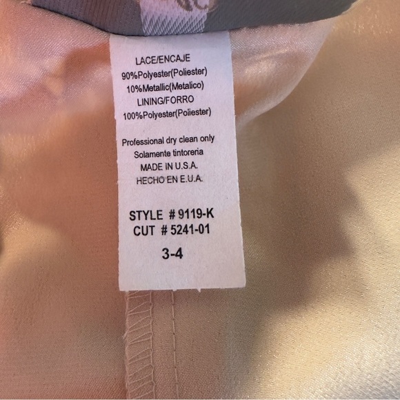 Aspeed Women’s Juniors Formal Elegant Cream Lace Dress With Shawl Size 3/4 - Picture 14 of 14